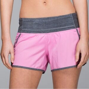 Pink Lululemon Run Times Shorts